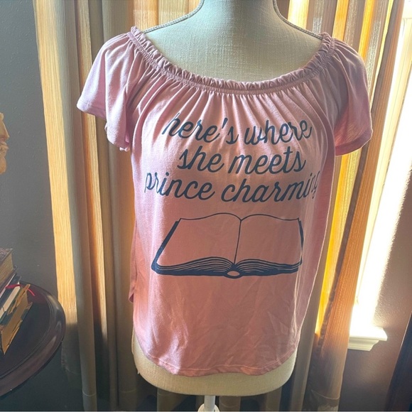 🛍️3/$25 SALE🛍️ Disney Pink Off-Shoulder Beauty & the Beast - Picture 2 of 12